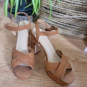 Brown platform sandals